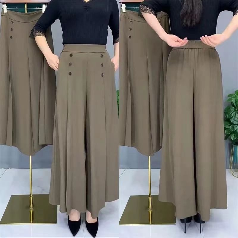レディース スカート ゆったり 春夏 春 夏 薄手 切り替えデザイン ポリエステル