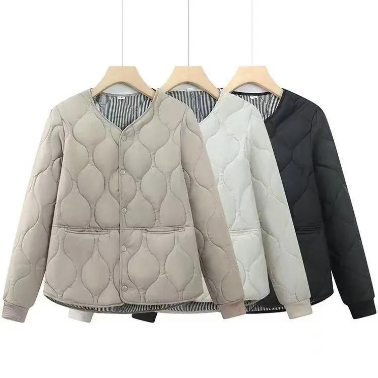 レディース ジャケット 長袖 無地 ゆったり コットン 綿 秋冬 秋 ミニ ホワイト 膝丈 シンプル 冬 ブラック オフホワイト ベージュ スタンドカラー フェミニン アウター 制服 ポリエステル
