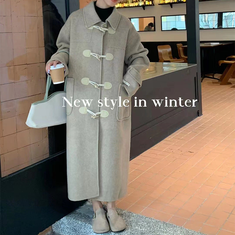 レディース コート ジャケット 長袖 無地 ゆったり 体型カバー シンプル ダウン ロング ウール ロングコート ボタン ダウンジャケット