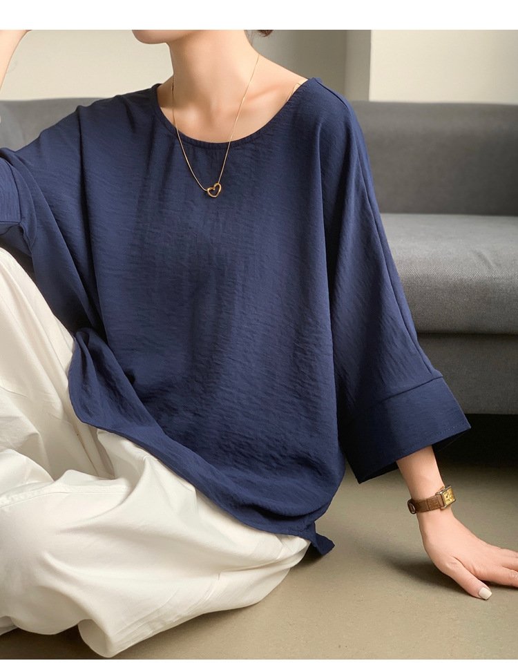 レディース シャツ トップス ボーダー ストライプ ゆったり 春夏 きれいめ 通勤 前開き 春 夏 ラウンドネック シンプル 都会的 快適