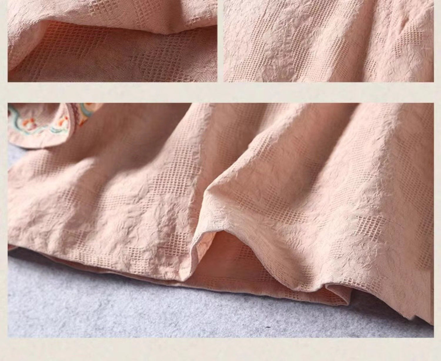 レディース シャツ トップス 無地 コットン 綿 麻 春夏 レトロ 前開き 春 夏 シンプル 刺繍 ロング 薄手 ベルスリーブ セットアップ