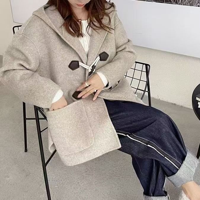 レディース コート 長袖 無地 ゆったり 春夏 カジュアル 春 ショート 夏 膝丈 秋 シンプル ウール フード