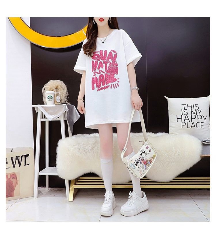 レディース トップス Tシャツ 半袖 ゆったり 春夏 カジュアル 大きいサイズ 春 夏 ラウンドネック ミモレ シャツ 丸襟 蝶