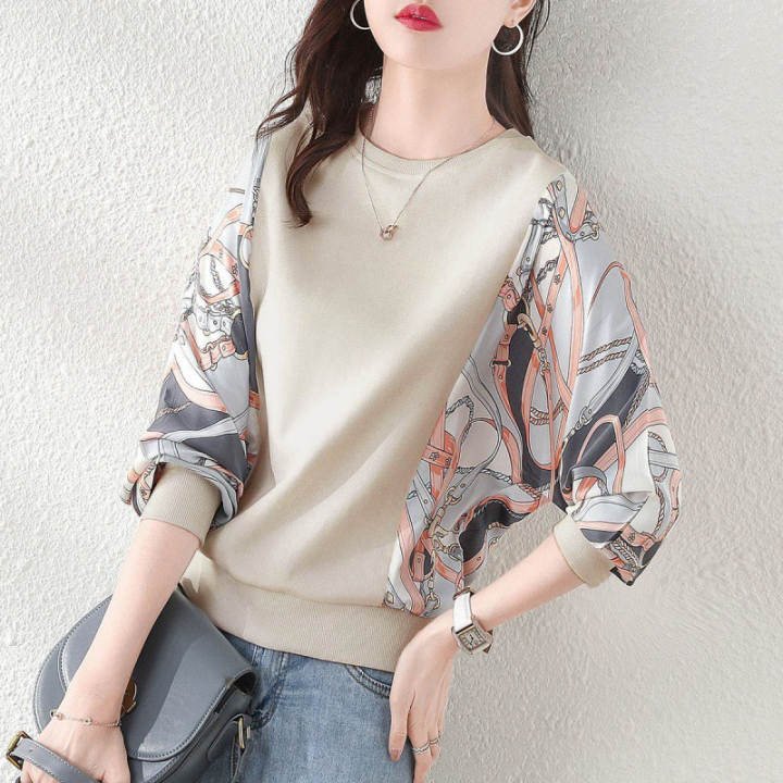 レディース シャツ トップス ジャケット 長袖 プリント ゆったり 春 秋 体型カバー 大きいサイズ 春夏 前開き ラウンドネック ママ 上品 スウェット ポリエステル