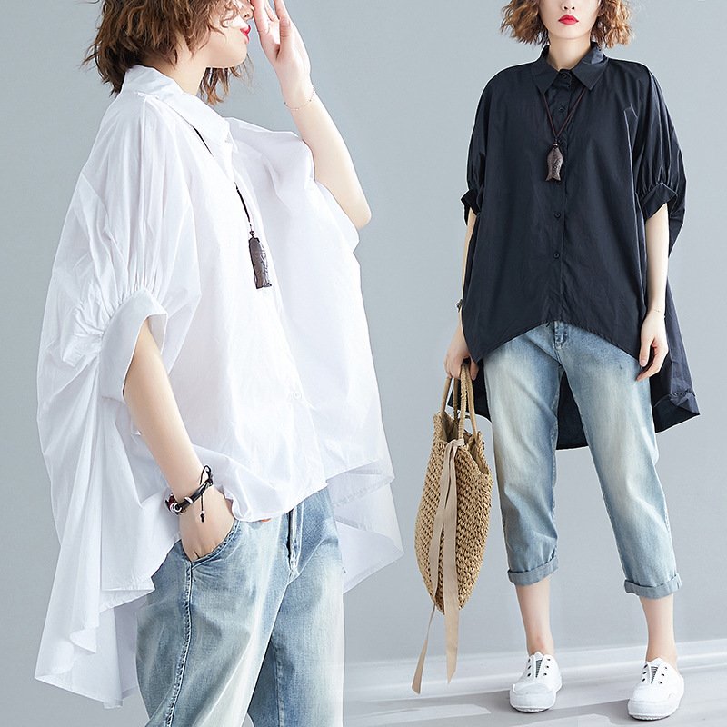 シャツ Tシャツ 半袖 ゆったり 夏 体型カバー 大きいサイズ 春夏 前開き 上品 襟付き レギュラー ポリエステル