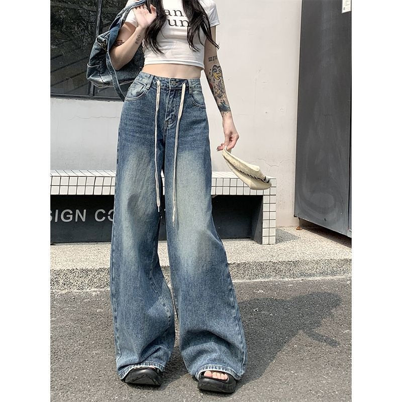 レディース パンツ ゆったり ワイド 春夏 カジュアル アメリカン レトロ ボトムス 春 夏 薄手