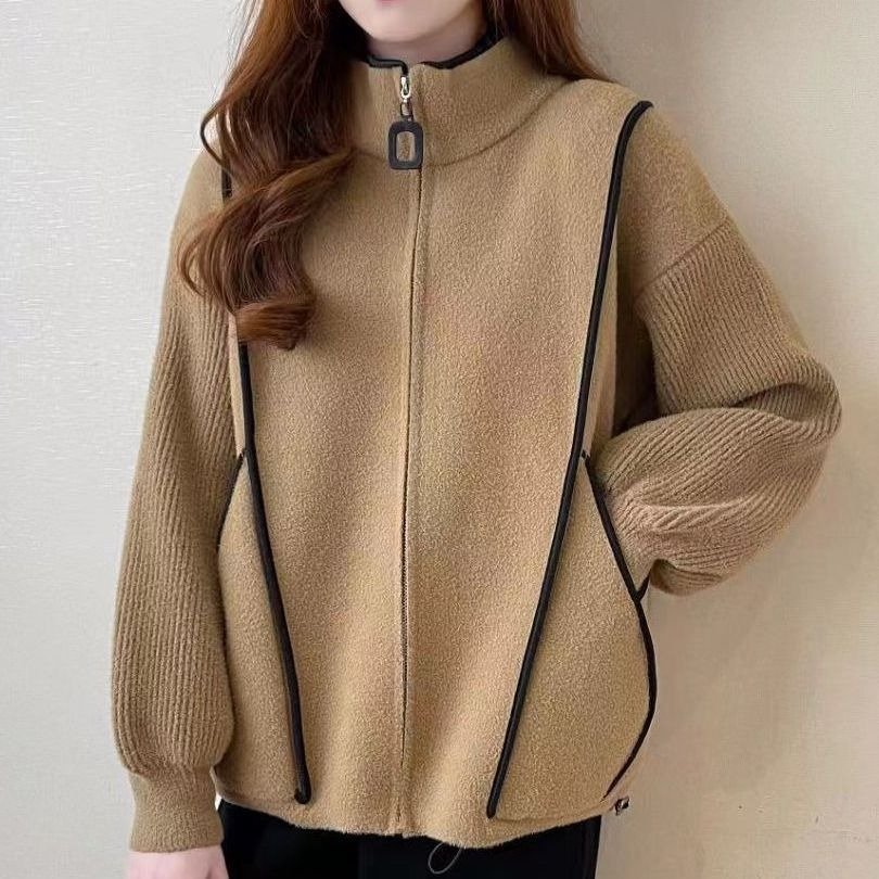 レディース コート 長袖 ゆったり 秋冬 秋 体型カバー 冬 スタンドカラー 上着