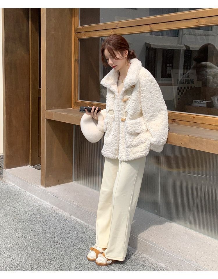 レディース コート 長袖 ゆったり 秋冬 秋 膝丈 冬 おしゃれ ファー フェイクファー ウール スタンドカラー ボタン