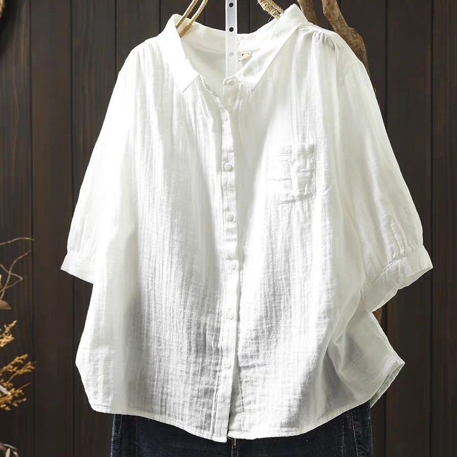 シャツ トップス 半袖 無地 ゆったり 春夏 カジュアル きれいめ 通勤 夏服 前開き 春 夏 シンプル 薄手 襟付き ベーシック レギュラー ボタン ポリエステル