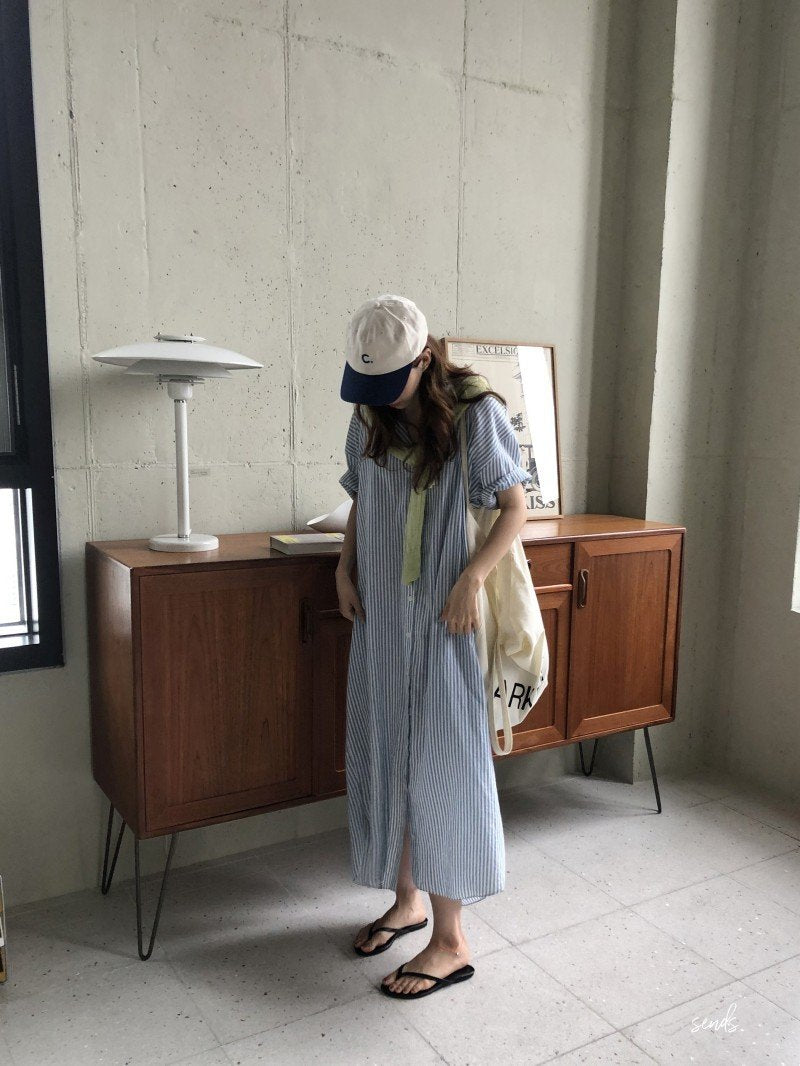 ワンピース 半袖 長袖 ボーダー ストライプ 春夏 きれいめ レトロ 通勤 春 夏 ロング 襟付き 切り替えデザイン