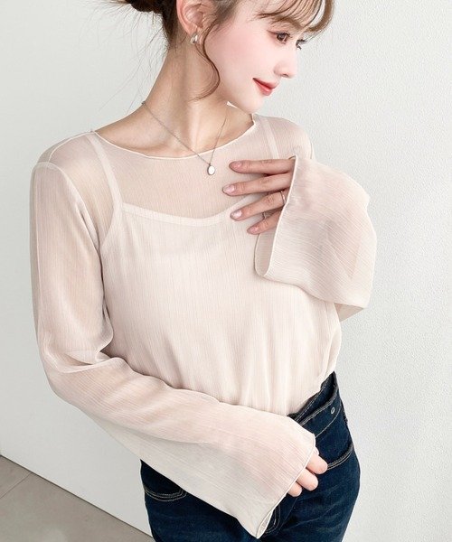ブラウス シャツ トップス 長袖 無地 春夏 きれいめ 通勤 前開き 春 夏 レース シンプル 韓国ファッション シフォン 透け感 都会的
