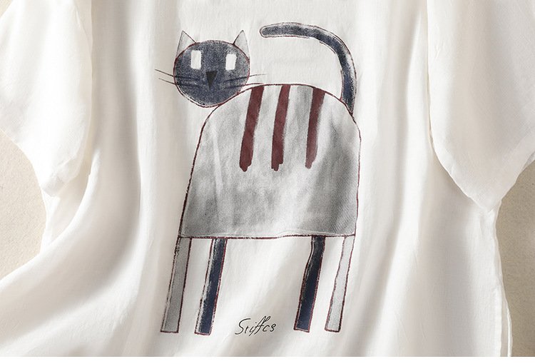 レディース Tシャツ 半袖 アニマル柄 ゆったり コットン 綿 麻 春夏 カジュアル きれいめ 通勤 オフィス 体型カバー 春 夏 シャツ ヴィンテージ インナー レギュラー