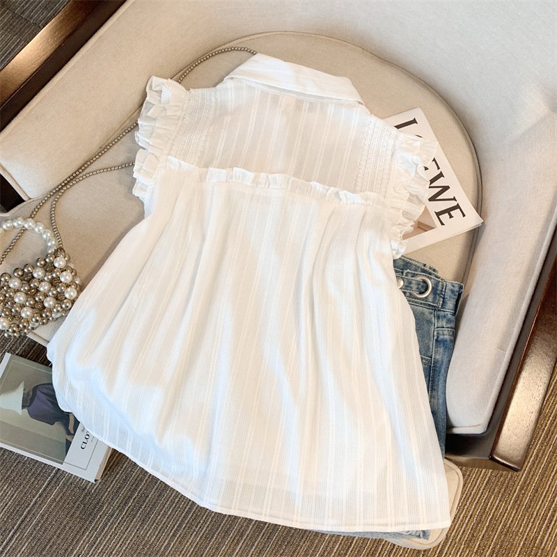レディース シャツ ノースリーブ 無地 ゆったり 春夏 きれいめ 前開き 袖なし 春 白 夏 シンプル 上品 タイ 都会的 レギュラー ポリエステル