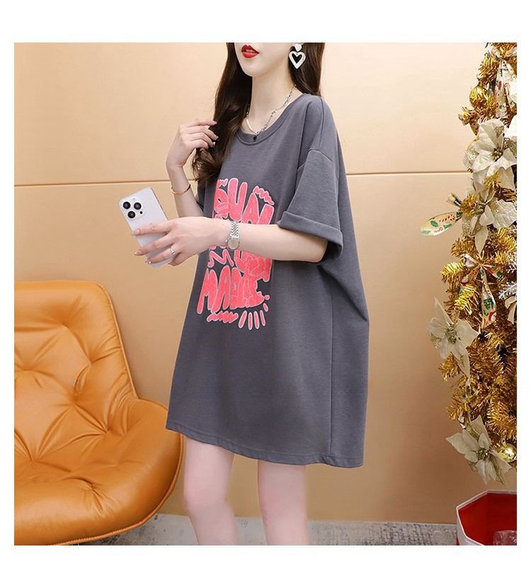 レディース トップス Tシャツ 半袖 ゆったり 春夏 カジュアル 大きいサイズ 春 夏 ラウンドネック ミモレ シャツ 丸襟 蝶