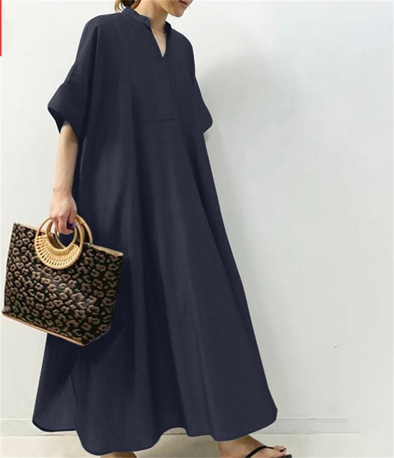 レディース ワンピース ロング マキシ 丈長 5分袖 キーネック ワイド Aライン オーバーサイズ 大人可愛い きれいめ シンプル カジュアル おしゃれ こなれ感 ラフ ルーズ 存在感 抜け感 ナチュラル 無地 春 夏 ママ 通勤 学生 デート お出かけ お泊まり アウトドア リゾート 旅行 公園 女子会 休日 バカンス ショッピング カフェ ランチ お家時間 体型カバー トレンド 定番 S M L XL 2XL 大きいサイズ ゆったり ゆる 黒 茶色 グレー ネイビー ベーシックカラー 大人カラー