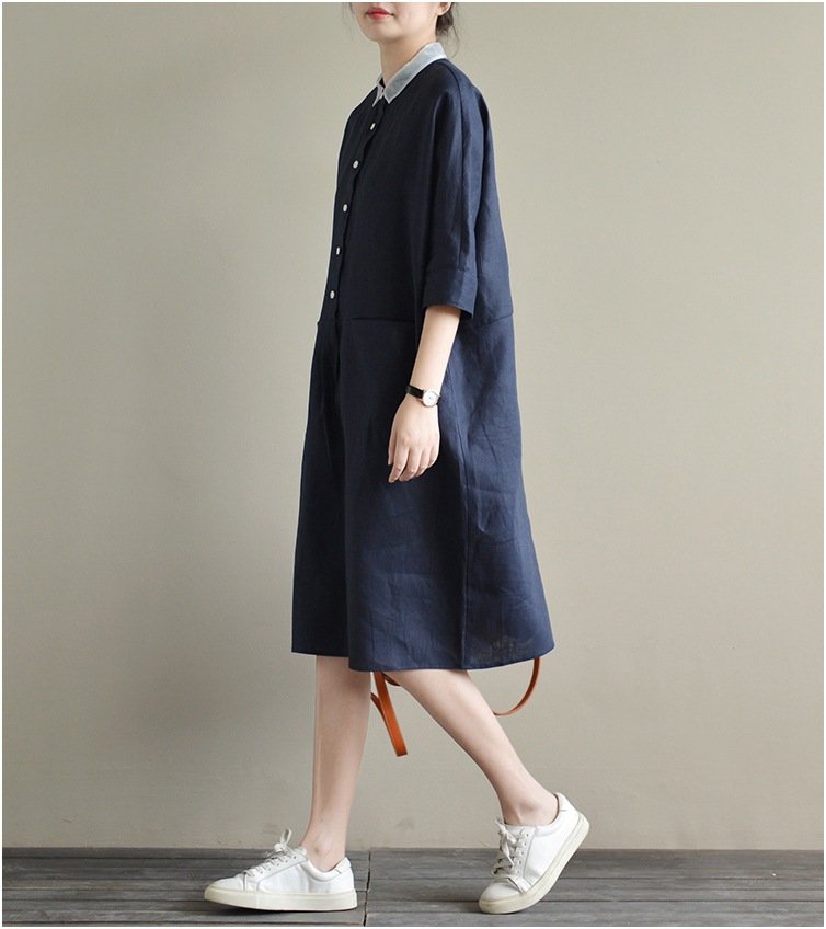 ワンピース 長袖 無地 春夏 カジュアル Vネック 春 レース 夏 シンプル ミモレ 上品 大きい ハイウエスト