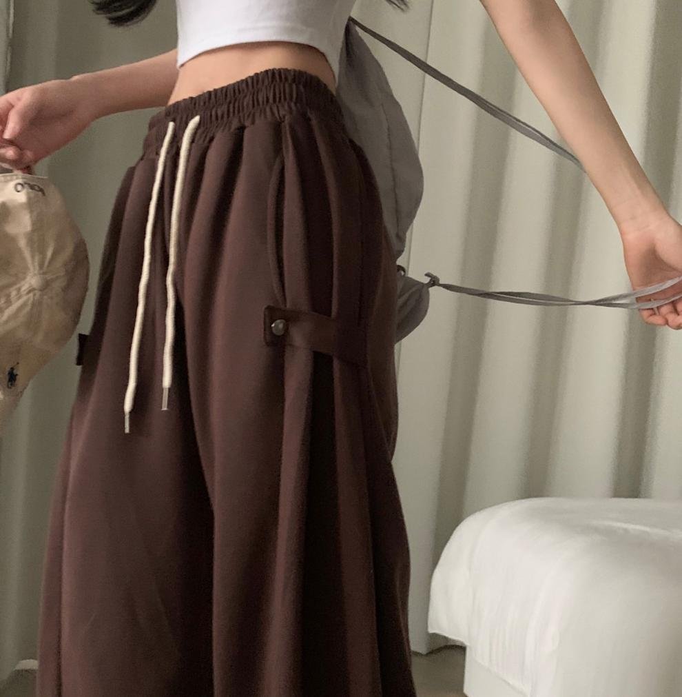 パンツ 無地 秋冬 秋 カジュアル きれいめ 通勤 オフィス シンプル 冬 ロング ウエストゴム ボタン ポリエステル