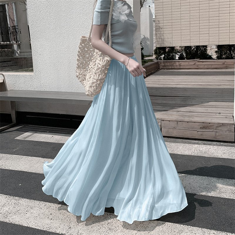 レディース ワンピース スカート スリム 春夏 きれいめ 通勤 春 フレア 夏 ロング Aライン ハイウエスト シアー フレアスカート 都会的 ロングスカート ポリエステル