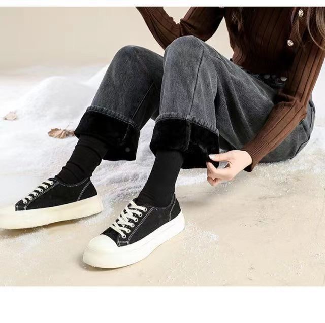 レディース パンツ ゆったり ワイド コットン 綿 秋冬 秋 通勤 シンプル 冬 ストレート ワイドパンツ 厚手 ストリート ベルベット