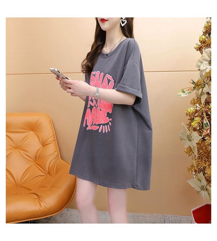 レディース トップス Tシャツ 半袖 ゆったり 春夏 カジュアル 大きいサイズ 春 夏 ラウンドネック ミモレ シャツ 丸襟 蝶