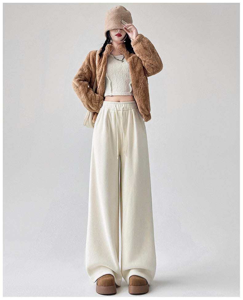 レディース パンツ ボトムス 裏起毛 ロングパンツ ワイドパンツ ロング ワイド ストレート ストリート ハイウエスト ウエストゴム ドロスト アメカジ かわいい 大人可愛い シンプル カジュアル おしゃれ こなれ感 ボーイッシュ ルーズ 抜け感 ベーシック 無地 秋 冬 ママ 学生 学校 通学 デート お出かけ アウトドア イベント 旅行 公園 女子会 休日 ライブ コンパ カフェ 韓国 コーデ 防寒 体型カバー 脚長 普段使い 着回し M L XL ホワイト ブラック ブラウン グレー ピンク レッド