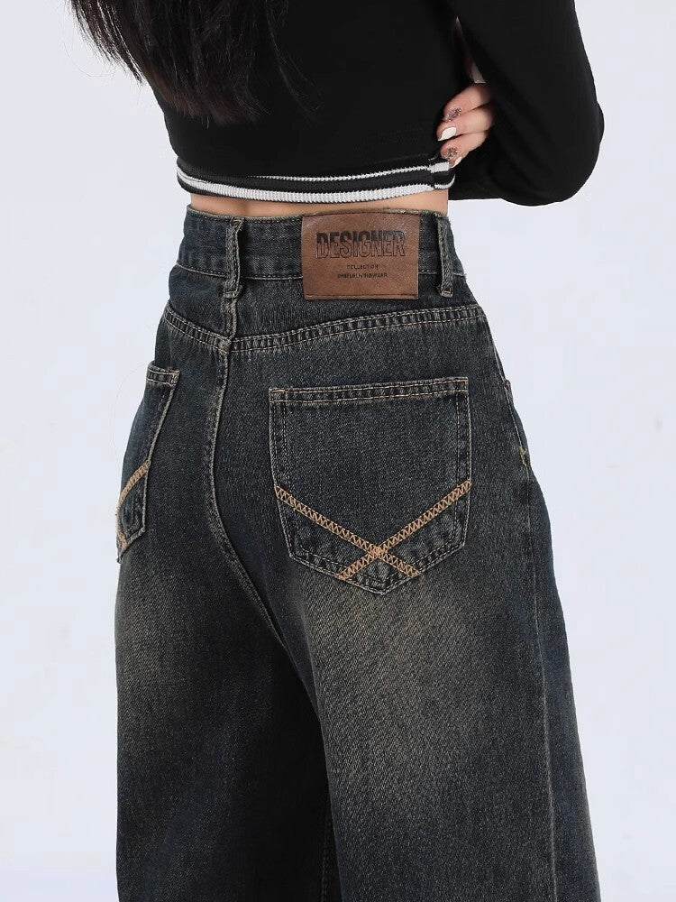 レディース パンツ ボトムス デニム Gパン デニムパンツ ストレート ハイウエスト ヴィンテージ ブルーデニム かわいい シンプル カジュアル おしゃれ かっこいい ボーイッシュ クール ナチュラル 無地 春 夏 秋 冬 オールシーズン ママ 通勤 学生 学校 通学 デート お出かけ 旅行 公園 女子会 休日 ショッピング カフェ 普段使い 着回し トレンド 流行 XS S M L XL 2XL 小さいサイズ 大きいサイズ ブルー ベーシックカラー