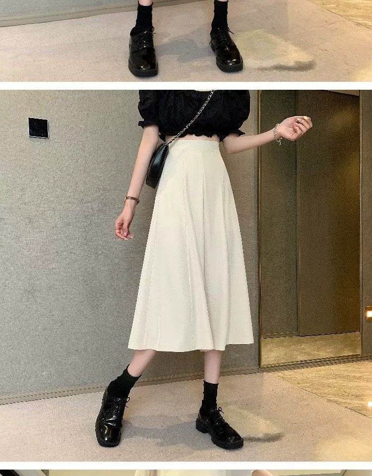 レディース ワンピース スカート 無地 春夏 体型カバー ミニ プリーツ 春 フレア 夏 シンプル ロング Aライン 切り替えデザイン ハイウエスト フェミニン プリーツスカート フレアスカート ポリエステル