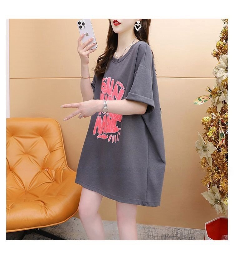 レディース トップス Tシャツ 半袖 ゆったり 春夏 カジュアル 大きいサイズ 春 夏 ラウンドネック ミモレ シャツ 丸襟 蝶