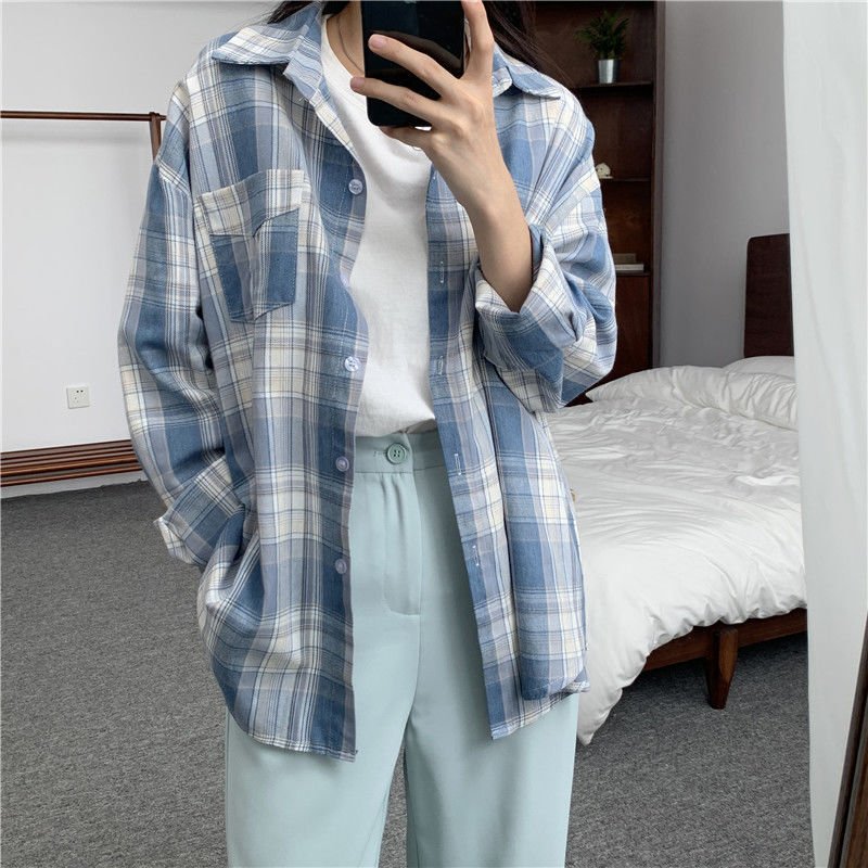 レディース シャツ ジャケット 長袖 チェック柄 ゆったり 夏 きれいめ レトロ 体型カバー 春夏 前開き ブラック 上品 襟付き ブルー ストレッチ アウター