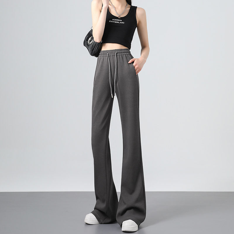 レディース パンツ ボトムス スウェットパンツ ロング フレア セミフレア ウエストマーク ウエストリボン かわいい シンプル カジュアル おしゃれ かっこいい こなれ感 ラフ メンズライク 個性的 抜け感 無地 春 夏 秋 冬 オールシーズン 学生 学校 通学 部活 お泊まり アウトドア 旅行 公園 休日 コーデ 楽ちん 普段使い 着回し トレンド 定番 S M L XL 白 ホワイト 黒 ブラック ライトグレー ダークグレー