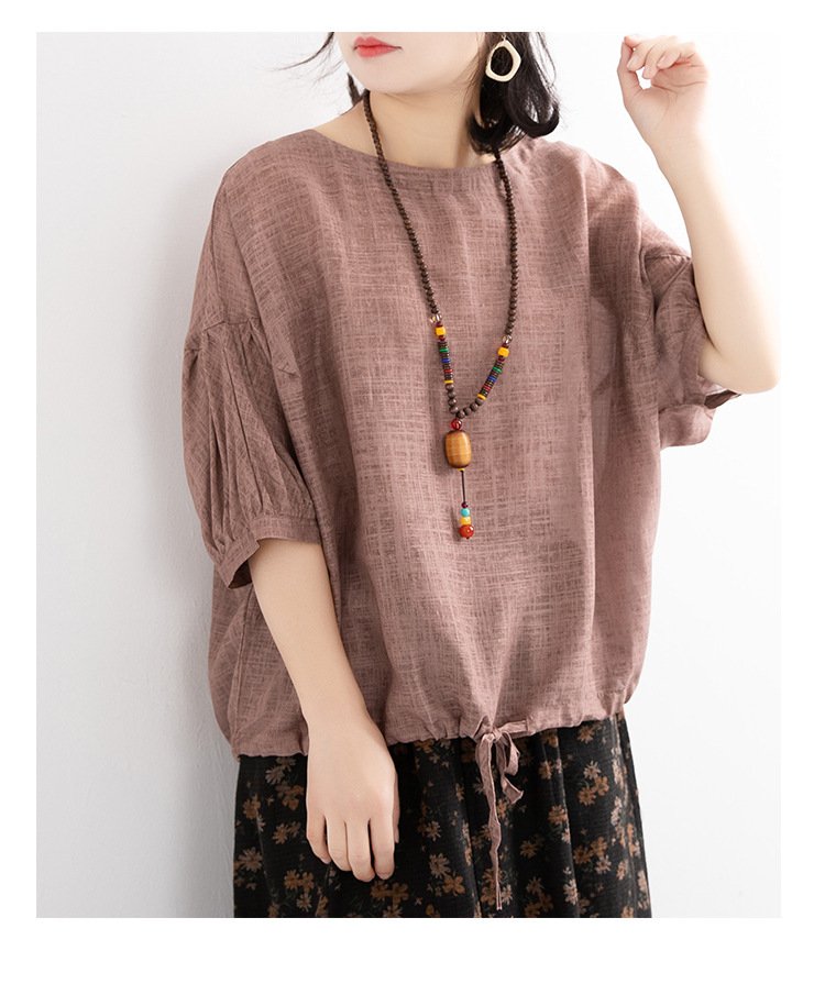 レディース Tシャツ 半袖 無地 ゆったり 春夏 カジュアル 春 夏 ラウンドネック シンプル シャツ 切り替えデザイン ポリエステル