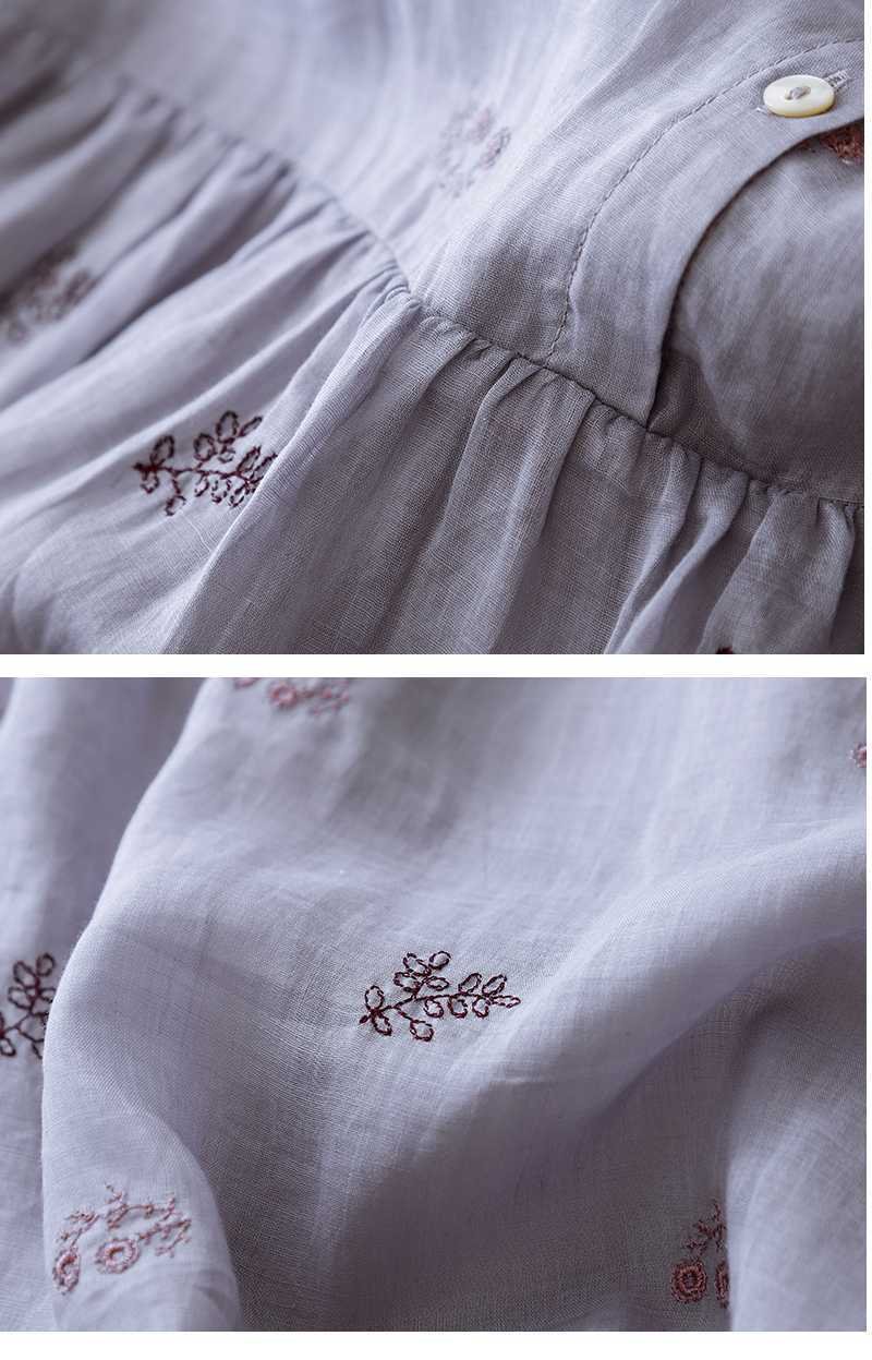 ワンピース 春夏 カジュアル 春 夏 ラウンドネック 刺繍 シンプル ロング フレア 切り替えデザイン Aライン