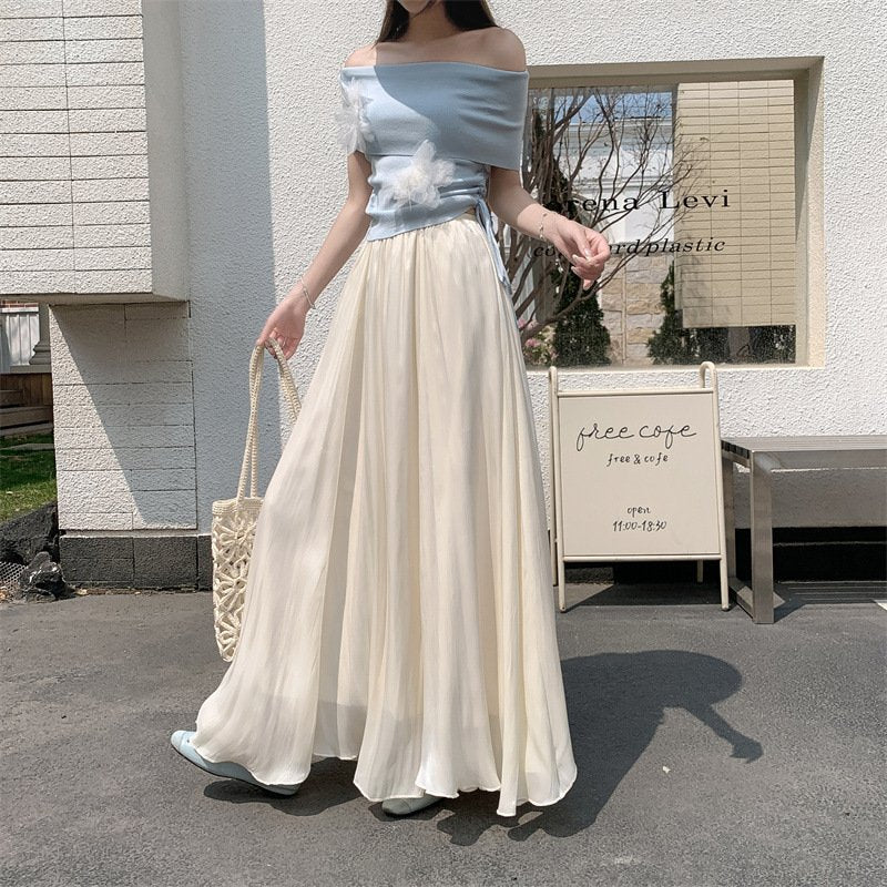 レディース ワンピース スカート スリム 春夏 きれいめ 通勤 春 フレア 夏 ロング Aライン ハイウエスト シアー フレアスカート 都会的 ロングスカート ポリエステル