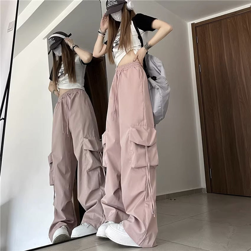 レディース パンツ ボトムス カーゴパンツ 丈長 ロング ワイド ストリート ポケット ハイウエスト ドロスト シンプル カジュアル おしゃれ かっこいい こなれ感 メンズライク ボーイッシュ ルーズ クール 抜け感 無地 春 夏 秋 冬 オールシーズン ママ 通勤 学生 学校 通学 デート お出かけ 旅行 公園 女子会 休日 ショッピング お花見 普段使い 着回し トレンド 流行 M L XL 2XL 大きいサイズ ブラック ダークグレー イエロー ベージュ ブルー グリーン ベーシックカラー