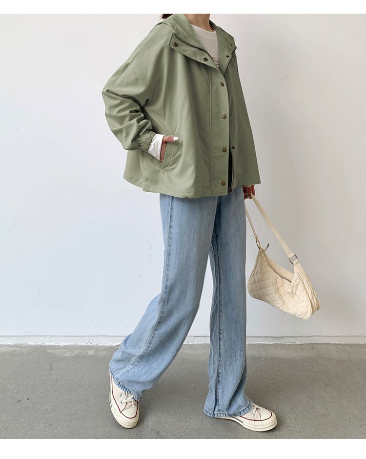レディース ジャケット 長袖 無地 ゆったり コットン 綿 春夏 カジュアル 体型カバー Vネック 春 ショート 夏 膝丈 シンプル ボタン