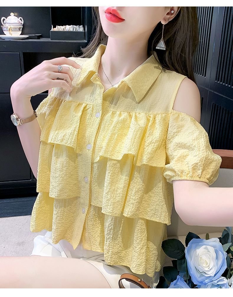 レディース シャツ 半袖 ゆったり 春夏 前開き プリーツ 春 夏 膝丈 ポリエステル