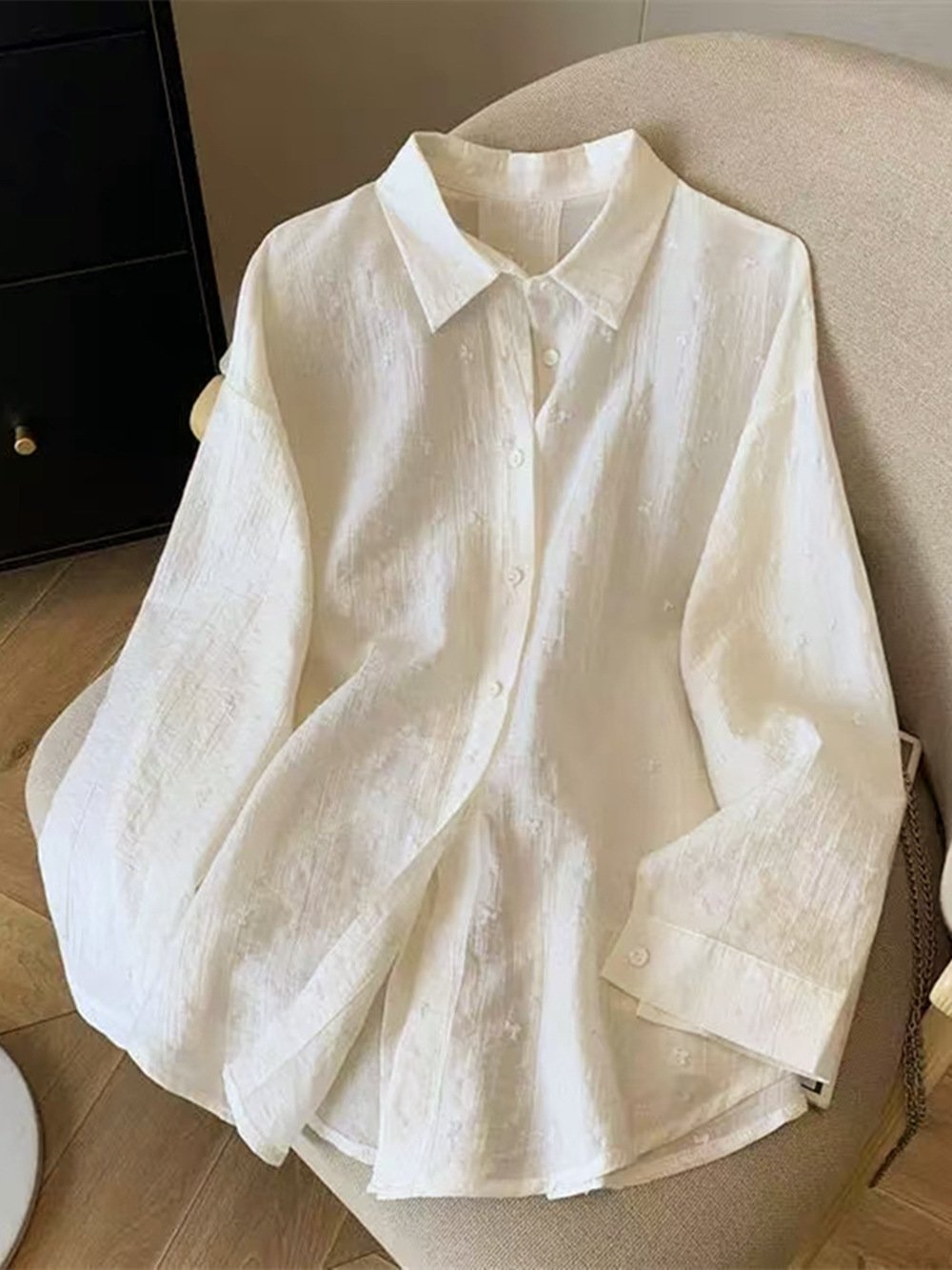 レディース シャツ カーディガン ジャケット 長袖 ゆったり 春夏 カジュアル 前開き 春 夏 薄手 ブルー ポリエステル