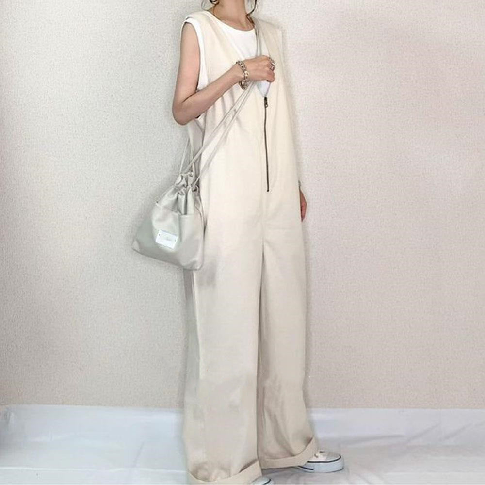 オーバーオール レディース サロペット ワイドパンツ ロング フルレングス ノースリーブ Vネック オーバーサイズ 大人可愛い きれいめ シンプル カジュアル 上品 おしゃれ こなれ感 ラフ クール 抜け感 ベーシック ナチュラル 無地 夏 ママ 通勤 学生 通学 学校 デート お出かけ お泊まり アウトドア 旅行 公園 女子会 休日 ショッピング カフェ ランチ お家時間 重ね着 楽ちん 体型カバー レイヤード 定番 ゆったり ゆる フリーサイズ 黒 ベージュ ネイビー ベーシックカラー 大人カラー