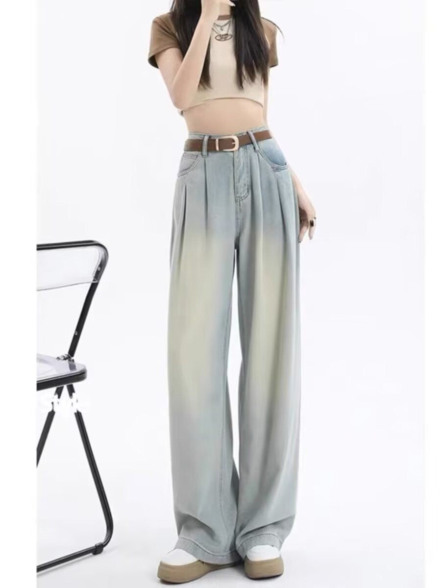 レディース パンツ ボトムス デニム  Gパン ストレートパンツ ロングパンツ デニムパンツ ロング ストリート ポケット ハイウエスト アメカジ タック ブルーデニム かわいい 大人可愛い きれいめ シンプル カジュアル 上品 おしゃれ こなれ感 ボーイッシュ メンズライク 抜け感 ベーシック アメリカン 無地 春 夏 秋 学生 学校 通学 お出かけ 休日 高原 ガーデン ショッピング カフェ 脚長 普段使い 着回し 定番 XS S M L XL 2XL 小さいサイズ 大きいサイズ ゆったり ブルー