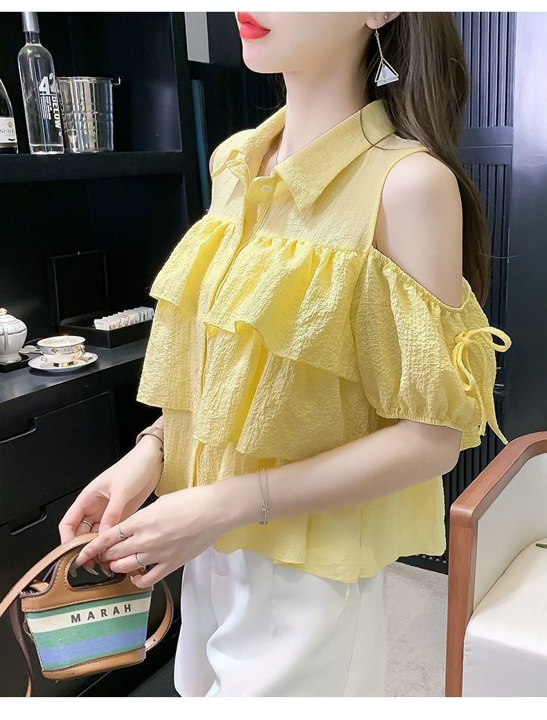 レディース シャツ 半袖 ゆったり 春夏 前開き プリーツ 春 夏 膝丈 ポリエステル