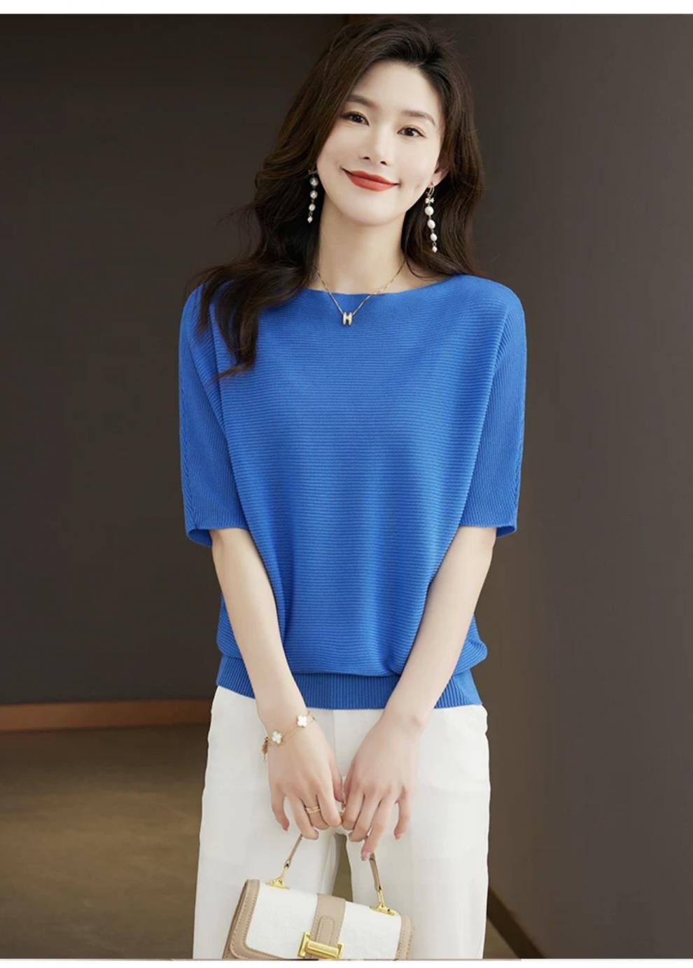 レディース トップス ニット スカート 無地 ゆったり 春夏 きれいめ 通勤 オフィス 春 ショート 夏 ラウンドネック 薄手 オフショルダー プルオーバー