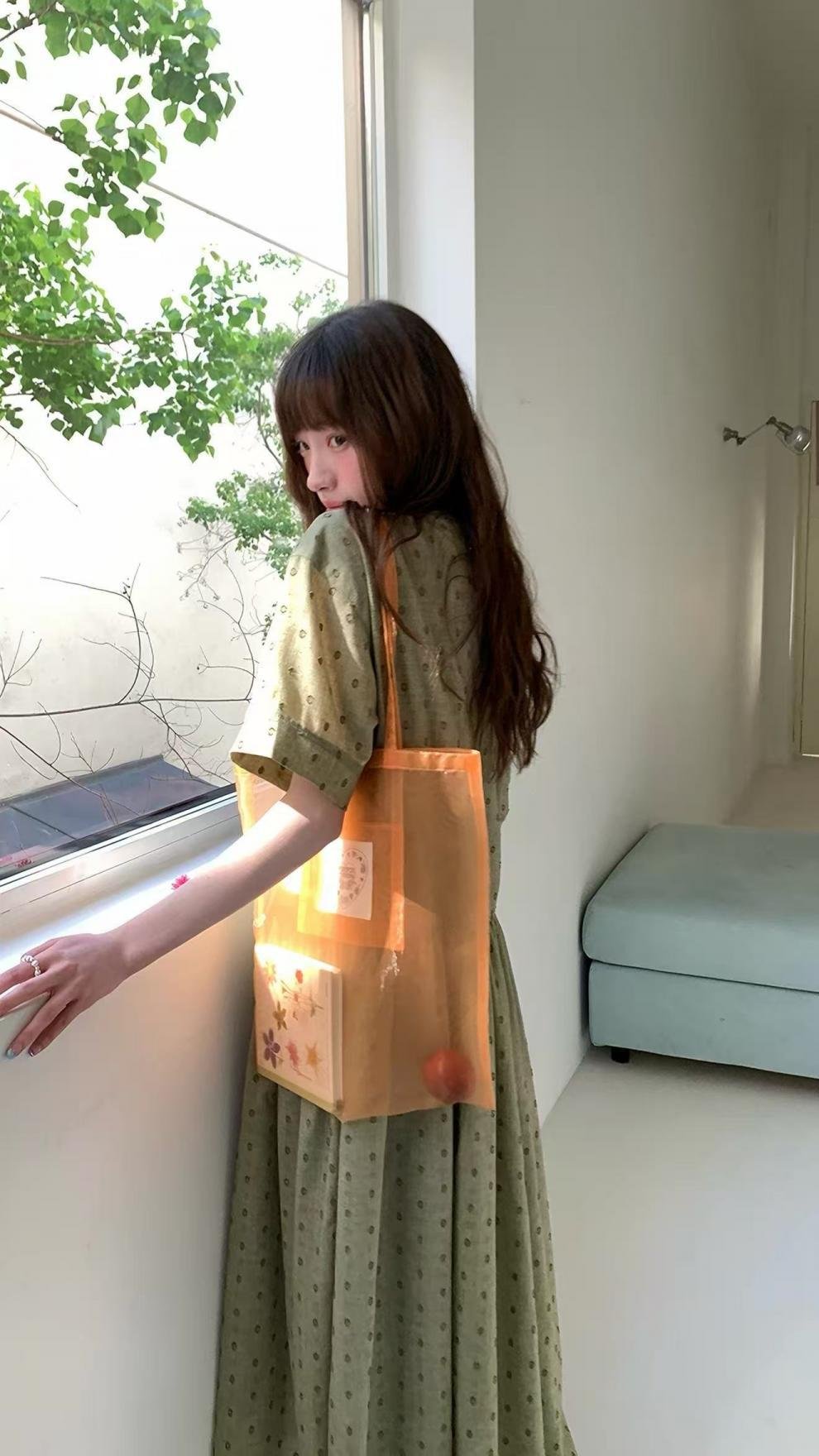 ワンピース 半袖 春夏 カジュアル きれいめ レトロ 体型カバー 通勤 春 夏 ラウンドネック ドット ロング Aライン