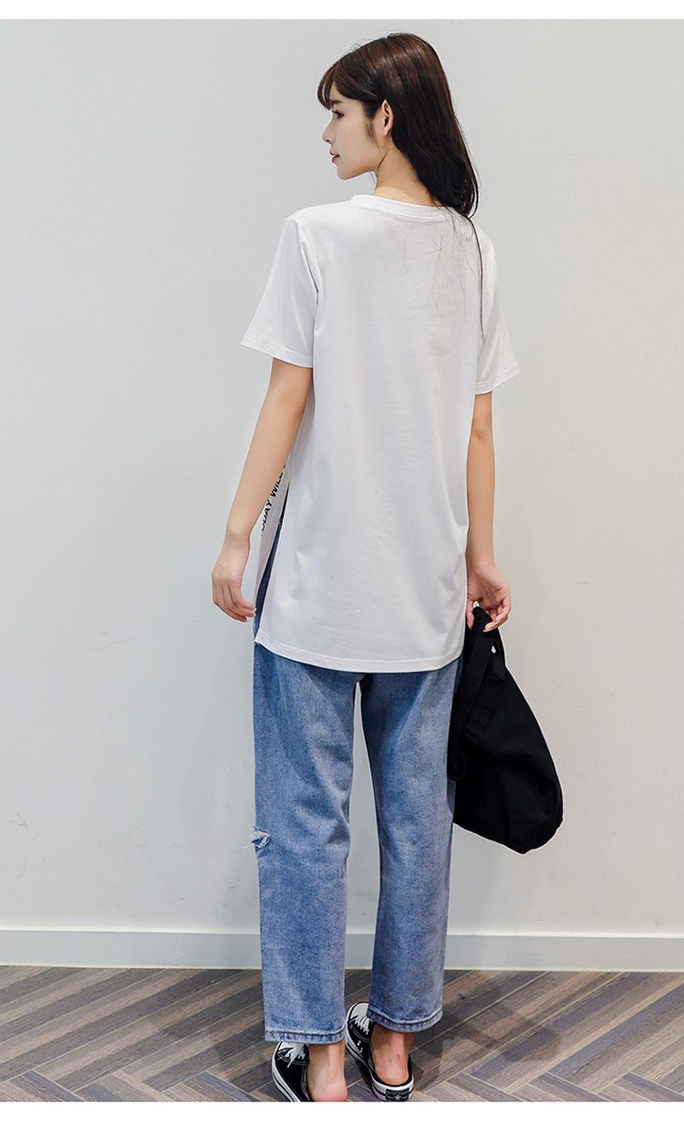 レディース Tシャツ 半袖 プリント ゆったり 春夏 カジュアル 春 夏 ラウンドネック シャツ ミディアム