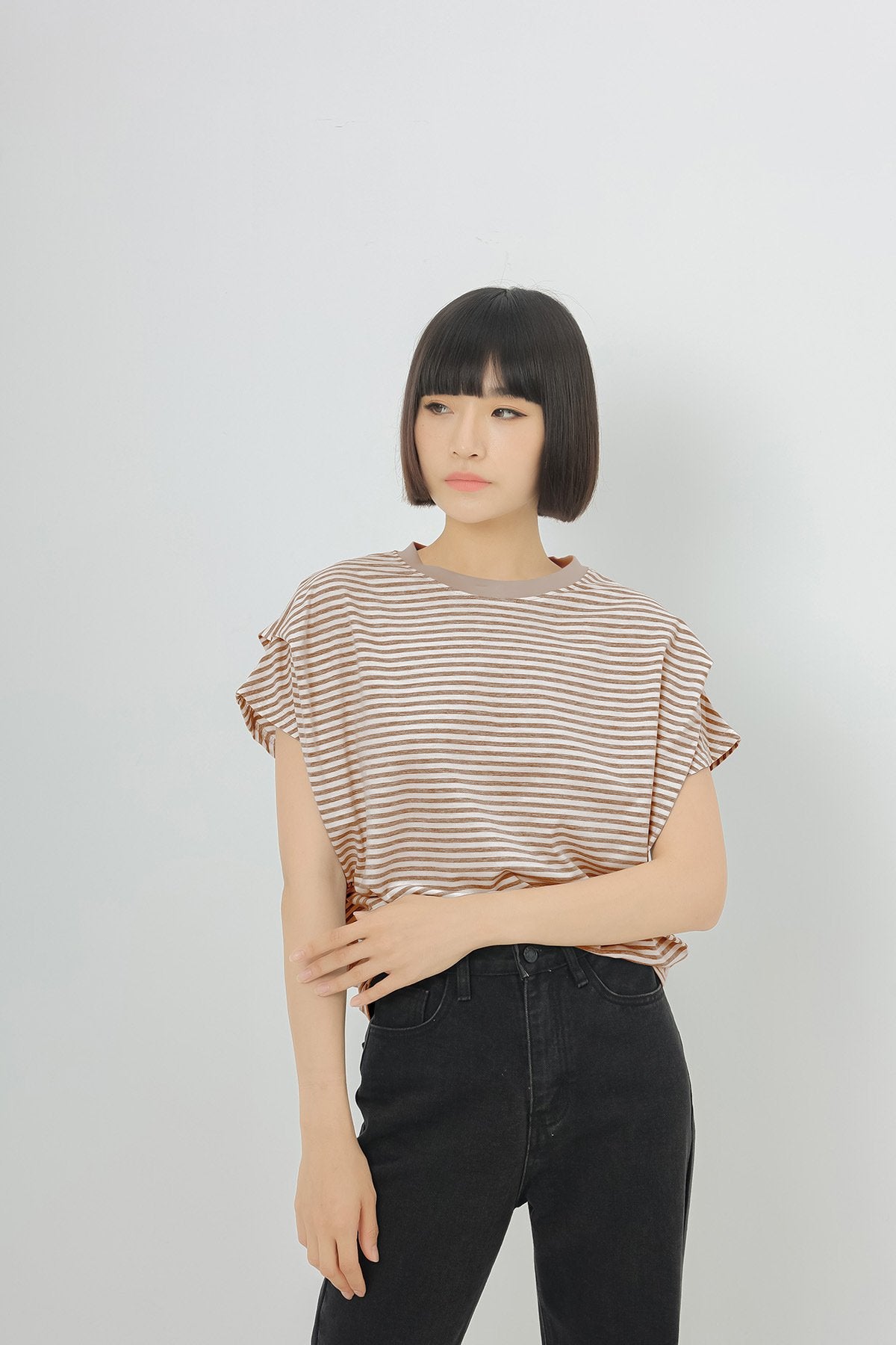 レディース トップス Tシャツ ニット 半袖 ボーダー ストライプ チェック柄 ゆったり コットン 綿 夏 体型カバー 春夏 膝丈 ラウンドネック シャツ