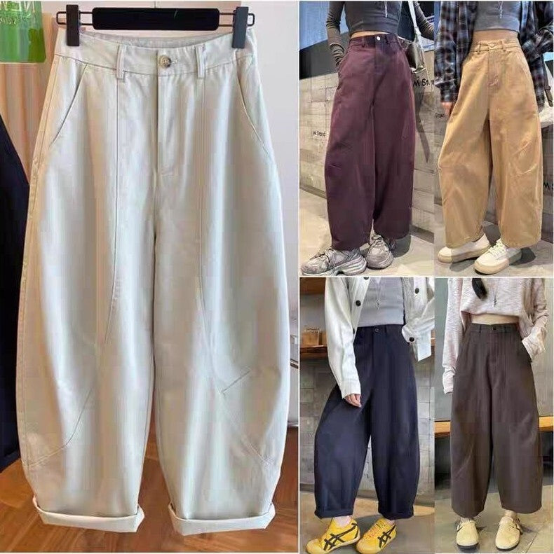 レディース ボトムス パンツ コットンパンツ ワイドパンツ カーブパンツ ワイドカーブパンツ コットン ボリューム ワイド ファスナー ポケット ハイウエスト 綿 かわいい 大人可愛い シンプル カジュアル おしゃれ かっこいい こなれ感 ラフ ルーズ 主役級 存在感 抜け感 キュート ベーシック ナチュラル 無地 デート お出かけ 女子会 休日 ショッピング カフェ 体型カバー 美脚 脚長 普段使い 着回し スタイルアップ スタイリッシュ XS S M L XL 2XL 3XL