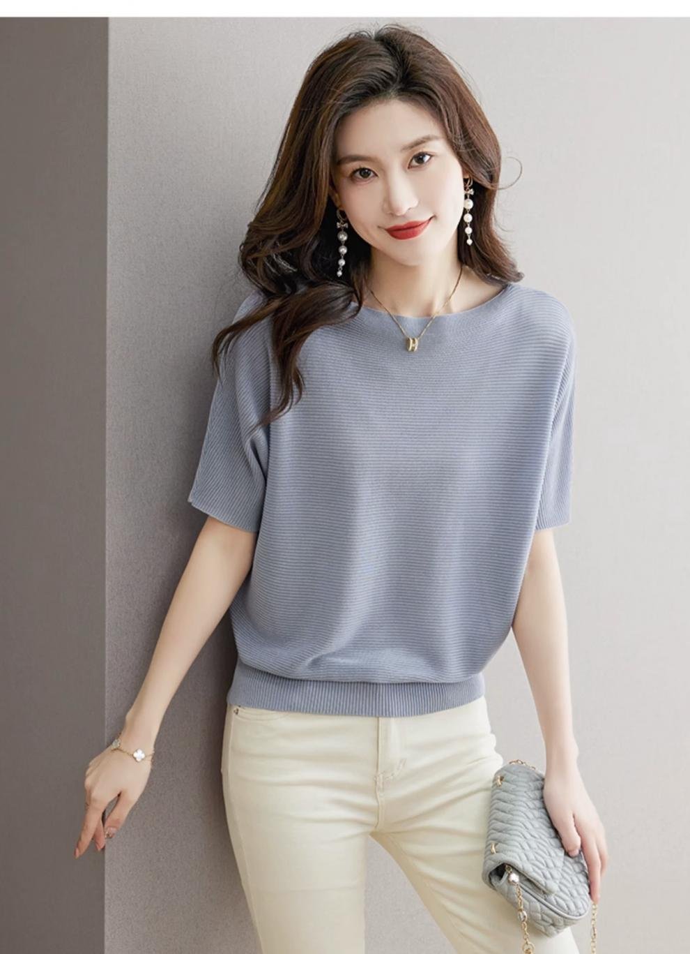 レディース トップス ニット スカート 無地 ゆったり 春夏 きれいめ 通勤 オフィス 春 ショート 夏 ラウンドネック 薄手 オフショルダー プルオーバー