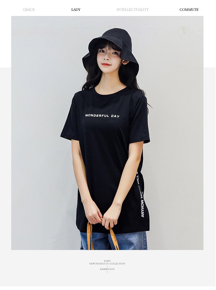 レディース Tシャツ 半袖 プリント ゆったり 春夏 カジュアル 春 夏 ラウンドネック シャツ ミディアム
