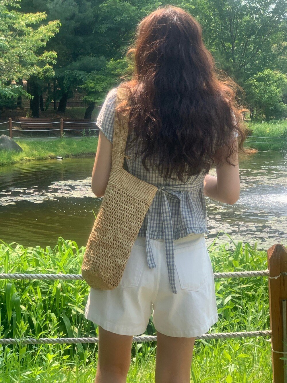 シャツ 半袖 チェック柄 春夏 前開き 春 夏 ラウンドネック フリル