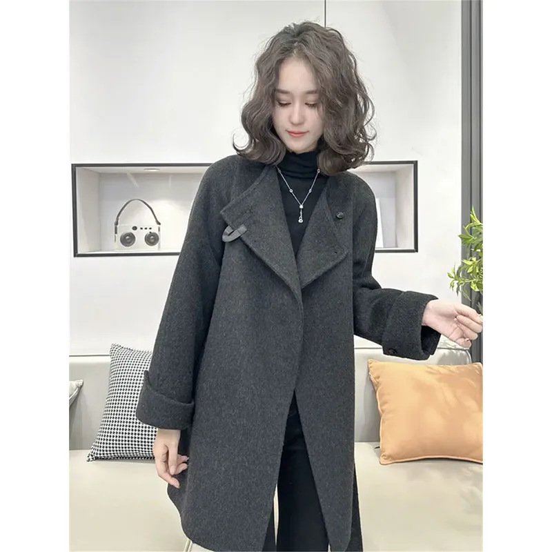 レディース コート ジャケット 長袖 ゆったり 秋冬 秋 膝丈 冬 ダウン ロング グレー ベルト ダークグレー ベージュ ポリエステル キャメル ダウンジャケット