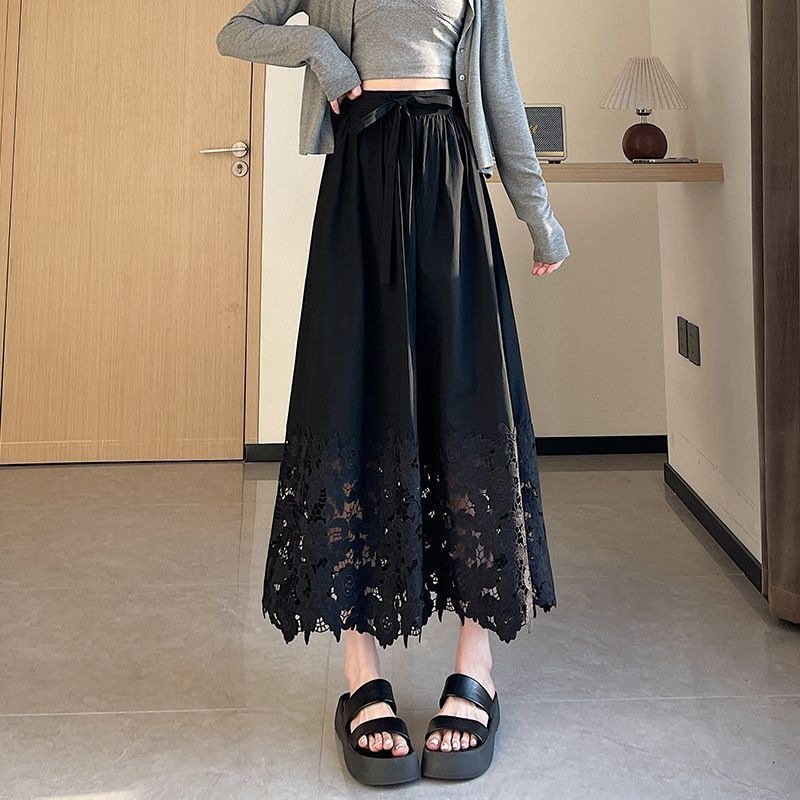 レディース ワンピース スカート 春夏 カジュアル きれいめ 春 夏 ホワイト フラワー 上品 ロング Aライン